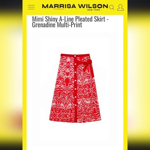 Marissa Wilson New York Mimi Shiny A Line Pleated Skirt 12 - Picture 8 of 9